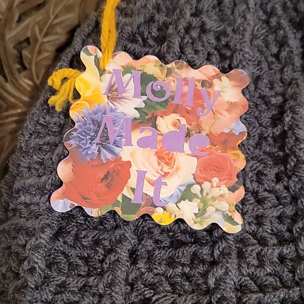 Handmade pom-pom hat beanie with fleece lining at ears crochet